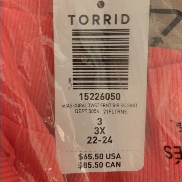 NEW Torrid 3 Twist Front Ribbed Skater Dress - Coral - Picture 8 of 8